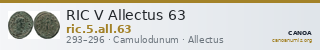 RIC V Allectus 63 — CANOA