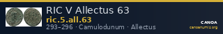 RIC V Allectus 63 — CANOA