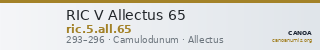 RIC V Allectus 65 — CANOA