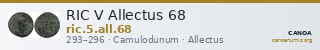 RIC V Allectus 68 — CANOA