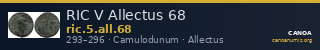 RIC V Allectus 68 — CANOA