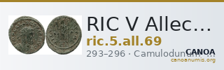 RIC V Allectus 69 — CANOA
