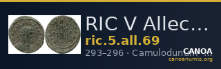 RIC V Allectus 69 — CANOA