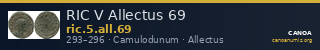 RIC V Allectus 69 — CANOA