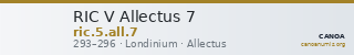 RIC V Allectus 7 — CANOA