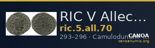RIC V Allectus 70 — CANOA