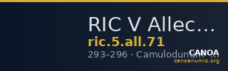RIC V Allectus 71 — CANOA