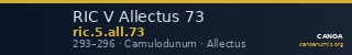 RIC V Allectus 73 — CANOA