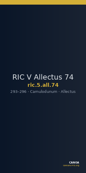 RIC V Allectus 74 — CANOA