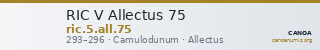 RIC V Allectus 75 — CANOA