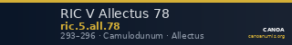 RIC V Allectus 78 — CANOA