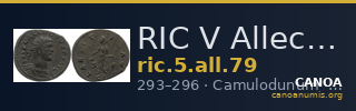 RIC V Allectus 79 — CANOA