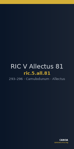 RIC V Allectus 81 — CANOA