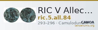 RIC V Allectus 84 — CANOA