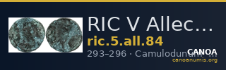 RIC V Allectus 84 — CANOA