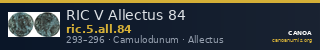 RIC V Allectus 84 — CANOA