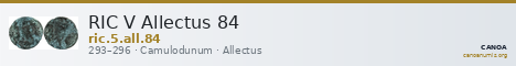 RIC V Allectus 84 — CANOA