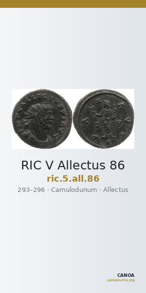 RIC V Allectus 86 — CANOA
