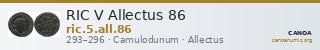 RIC V Allectus 86 — CANOA