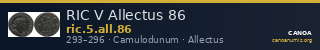 RIC V Allectus 86 — CANOA