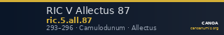 RIC V Allectus 87 — CANOA
