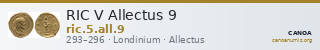 RIC V Allectus 9 — CANOA