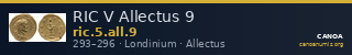 RIC V Allectus 9 — CANOA