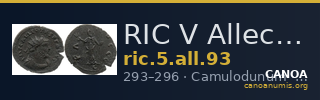 RIC V Allectus 93 — CANOA