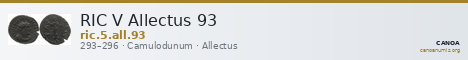 RIC V Allectus 93 — CANOA
