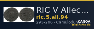 RIC V Allectus 94 — CANOA