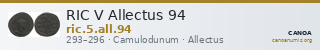 RIC V Allectus 94 — CANOA