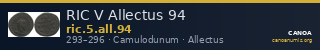 RIC V Allectus 94 — CANOA