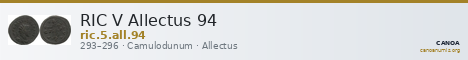 RIC V Allectus 94 — CANOA
