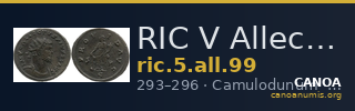 RIC V Allectus 99 — CANOA