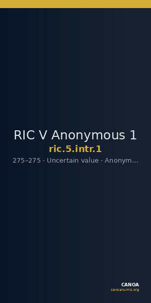 RIC V Anonymous 1 — CANOA