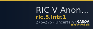 RIC V Anonymous 1 — CANOA