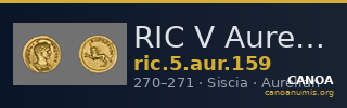 RIC V Aurelian 159 — CANOA