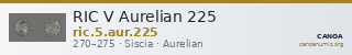 RIC V Aurelian 225 — CANOA