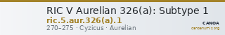 RIC V Aurelian 326(a): Subtype 1 — CANOA