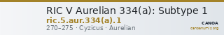 RIC V Aurelian 334(a): Subtype 1 — CANOA