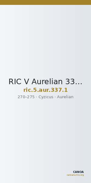 RIC V Aurelian 337: Subtype 1 — CANOA