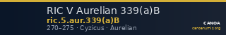RIC V Aurelian 339(a)B — CANOA