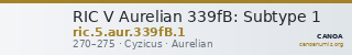RIC V Aurelian 339fB: Subtype 1 — CANOA