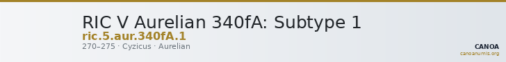RIC V Aurelian 340fA: Subtype 1 — CANOA