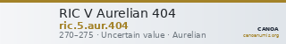 RIC V Aurelian 404 — CANOA