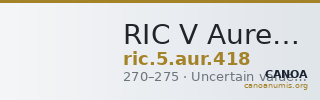 RIC V Aurelian 418 — CANOA