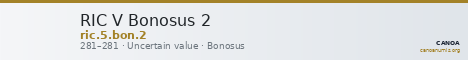 RIC V Bonosus 2 — CANOA