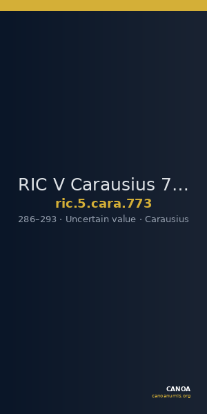 RIC V Carausius 773 — CANOA
