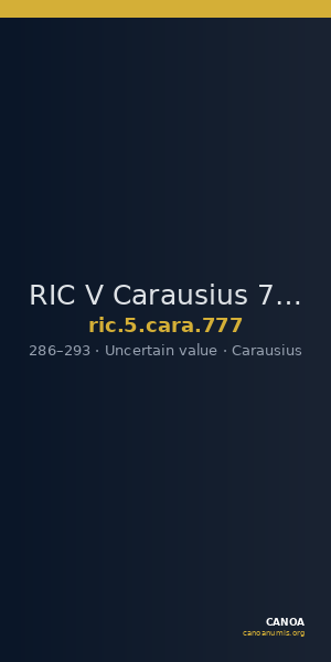 RIC V Carausius 777 — CANOA
