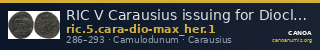 RIC V Carausius issuing for Diocletian/Maximian 1 — CANOA